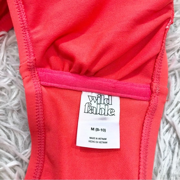 Wild Fable Cross Front Halter Cutout One Piece Swimsuit Coral Pink‎ Size medium - Picture 6 of 7